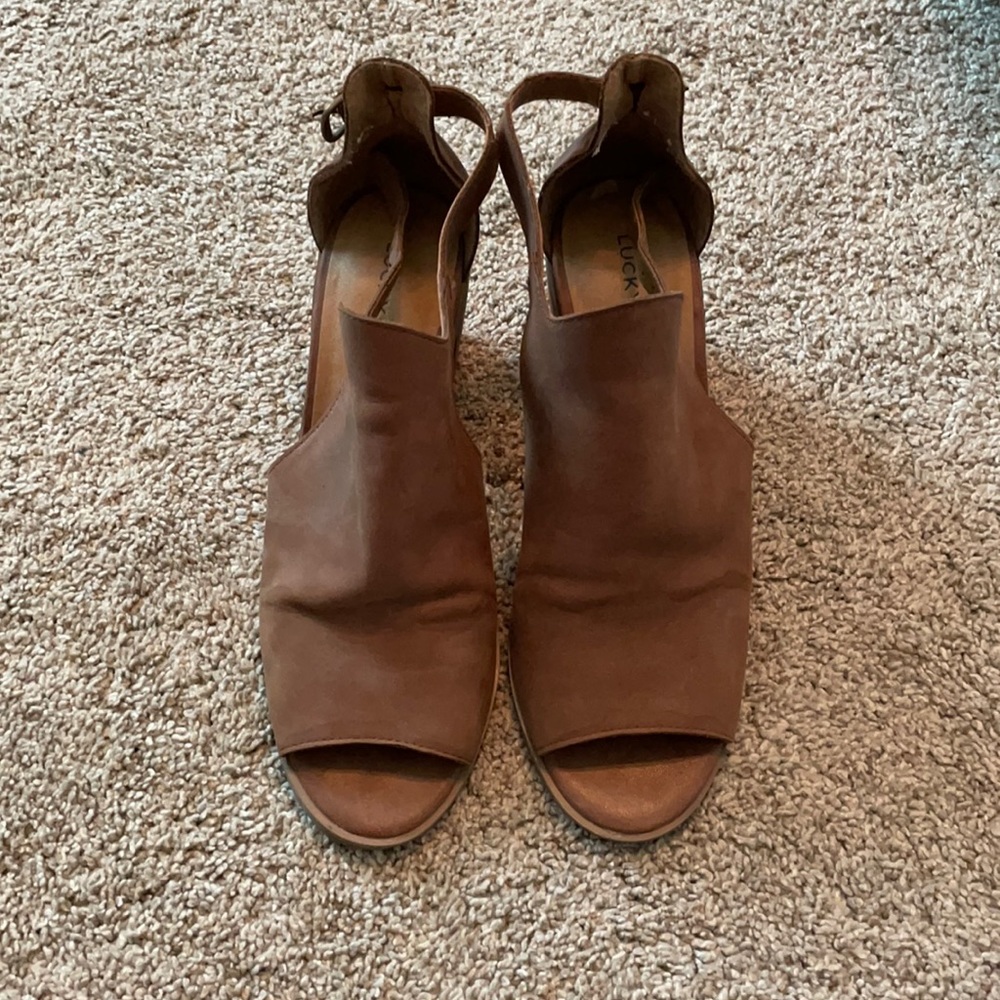 Lucky Brand Peep Toe Low Heel Shoes